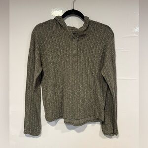 American Eagle Outfitters Olive Ribbed Hoodie